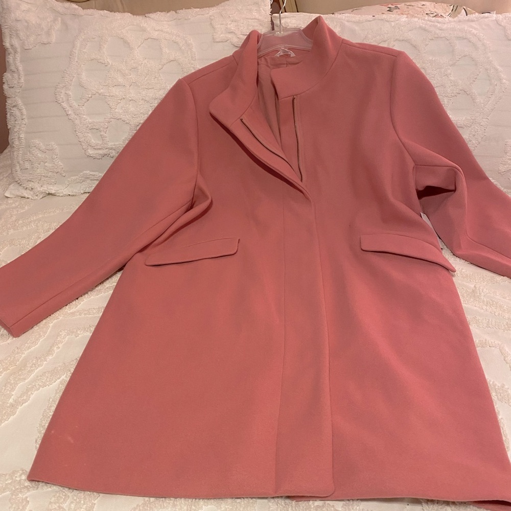 Time and Tru Women’s and Plus Faux Wool Funnel Neck Coat NWT